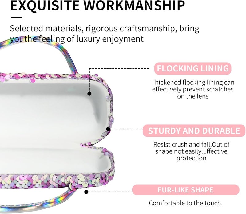 PERFECTSIGHT Store Hard Shell Eyeglasses Case, PU Leather Protective Glasses Case, Cute Eyeglass Case for Women Men Girls - Image 4